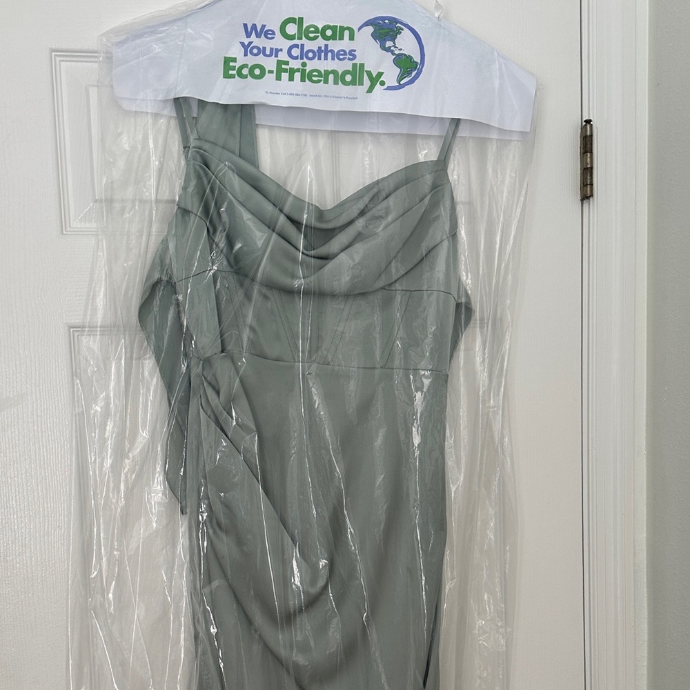 Azazie Sage Green Maxi Dress